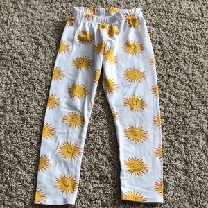 White Leggings with Sun Print